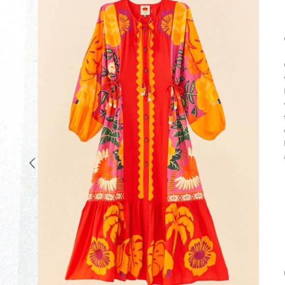 FARM Rio Sunset Patchwork Maxi Dress Tropical Dopamine - Picture 3 of 16
